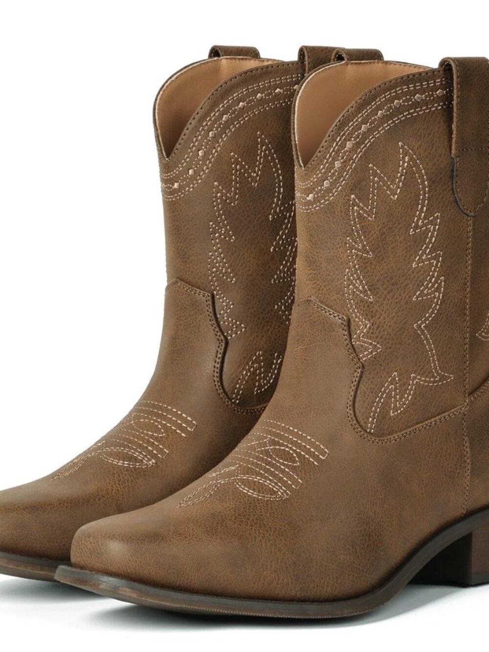 Cowboy Boots for Women Square Toe Wide Ankle Western Cowgirl Boots